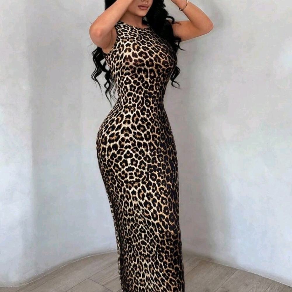 Leopard Print Maxi Dress